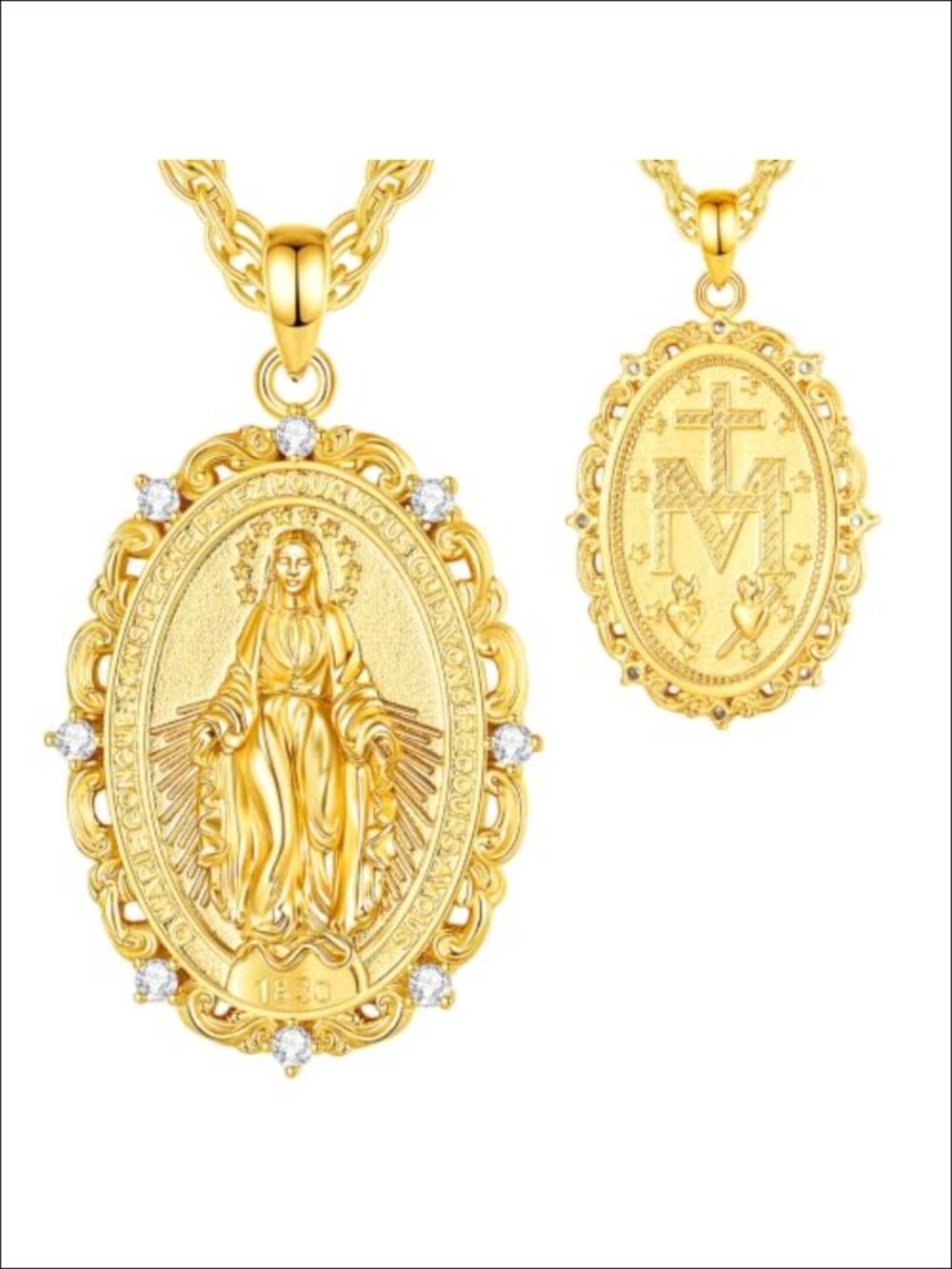 Catholic Religious Pendant Necklace Men Women Saint Michael Christopher